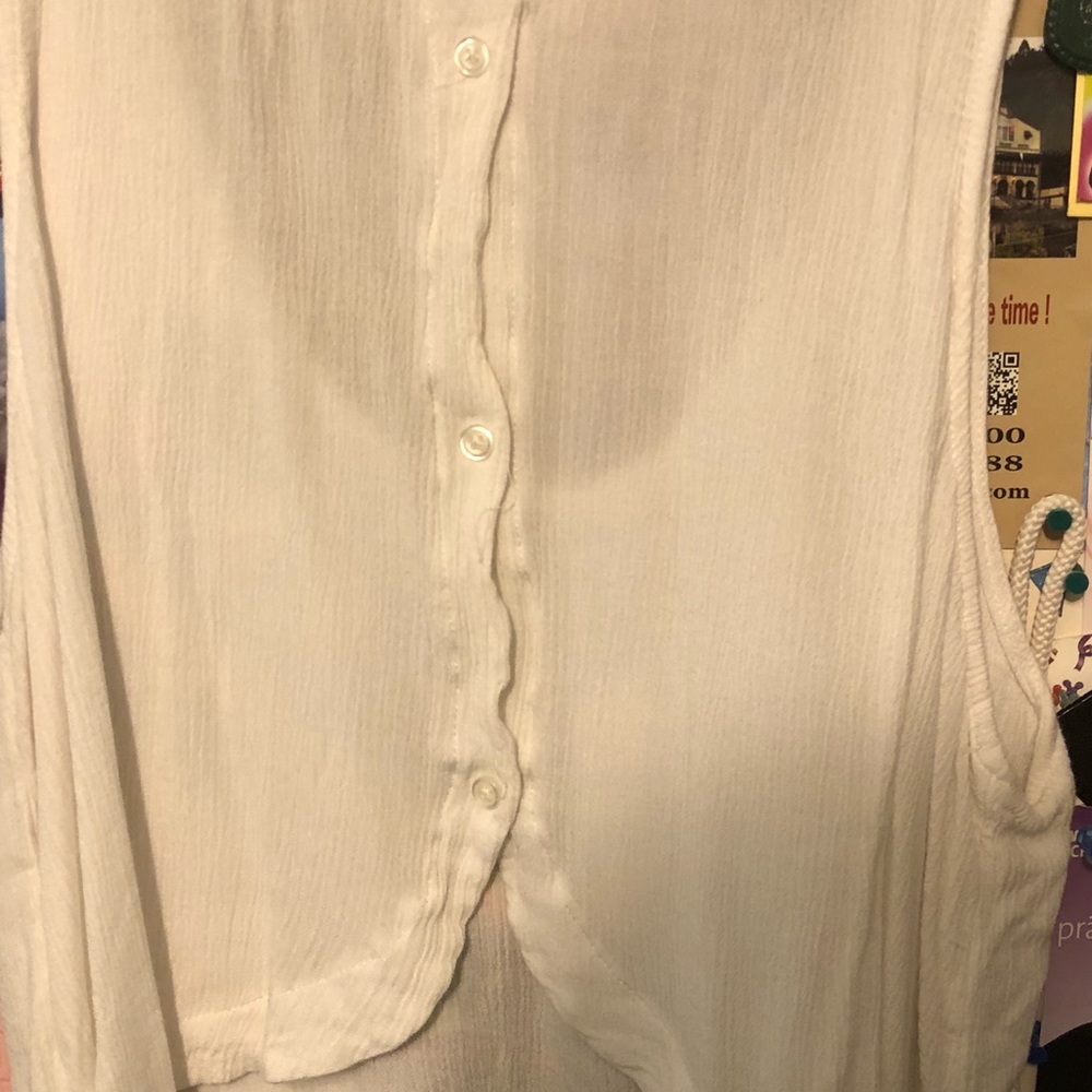 White Summer Neon Chevron top - Picture 2 of 2